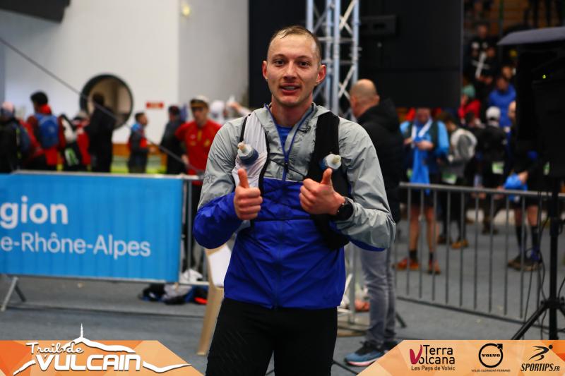 At the Ultra Volcanique finish, thumbs up